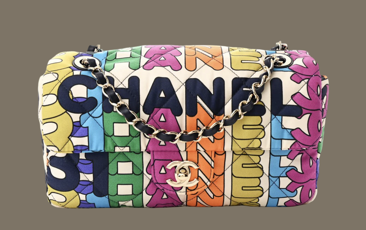 Chanel multicoloured satin bag