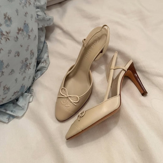 Chanel ivory slingback 41