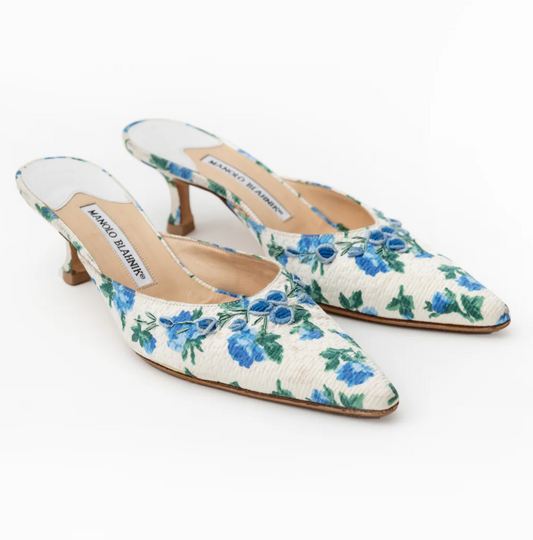 Manolo blue rose mule