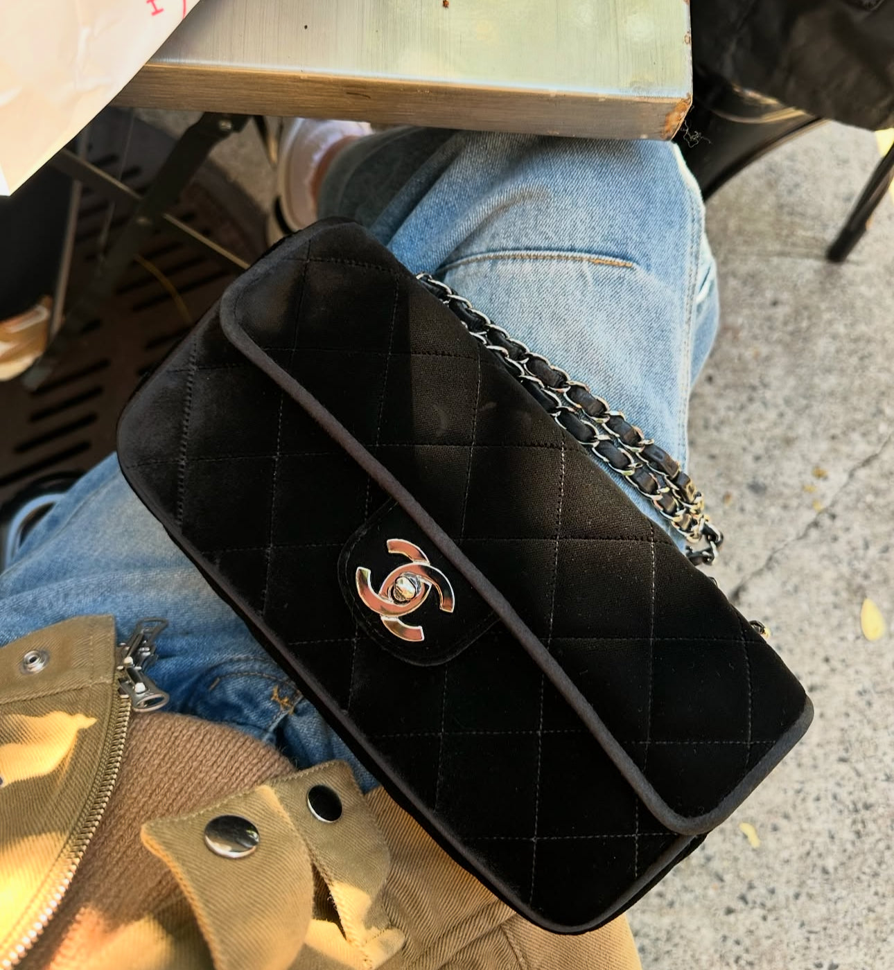 Chanel velvet bag