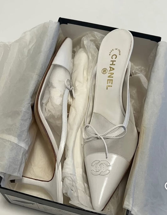 Chanel mesh slingback 38.5
