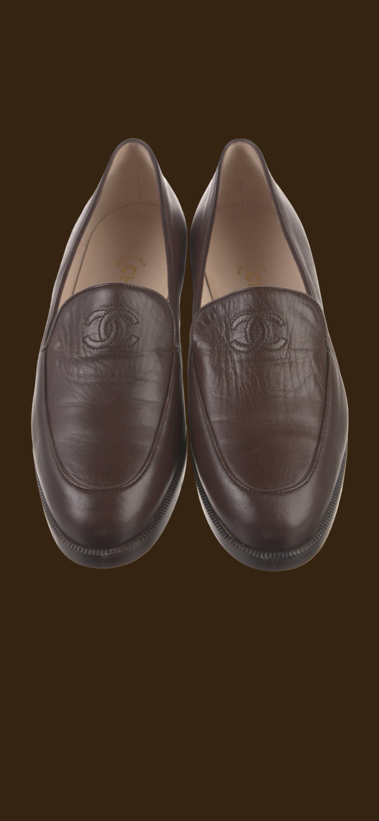 Chanel size 40.5 brown loafer