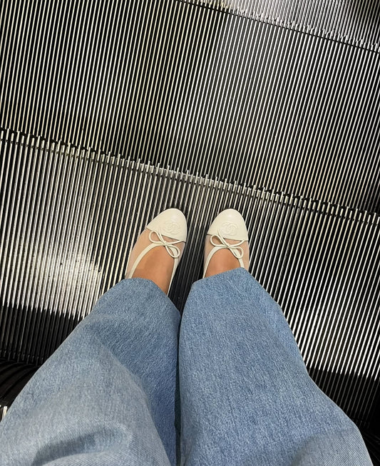 Chanel white mesh ballerina 39