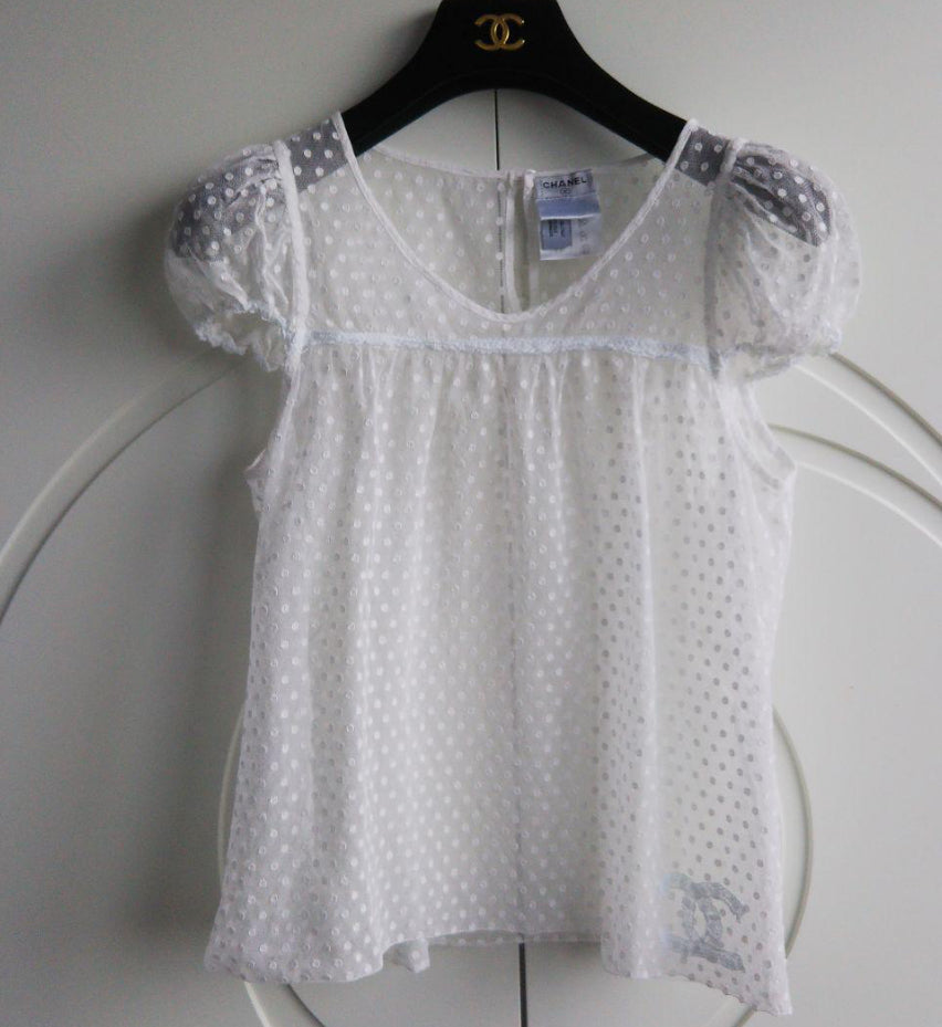 Chanel mesh white top small