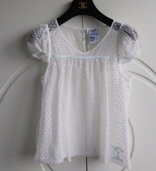 Chanel mesh white top small