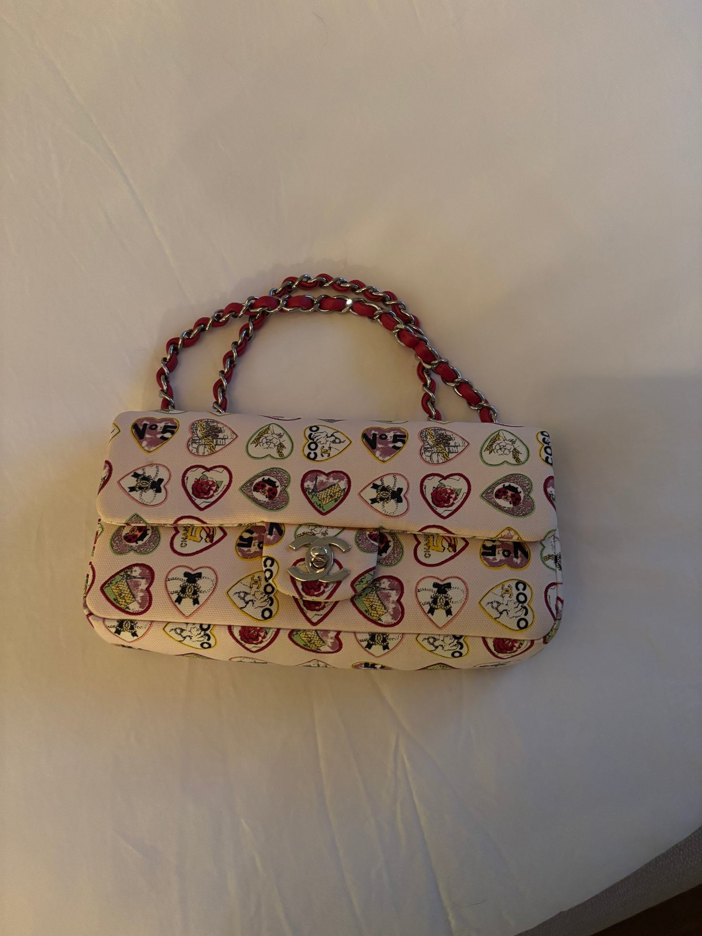 Chanel valentine canvas bag