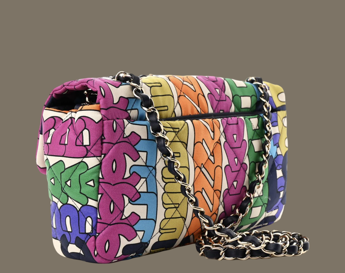 Chanel multicoloured satin bag