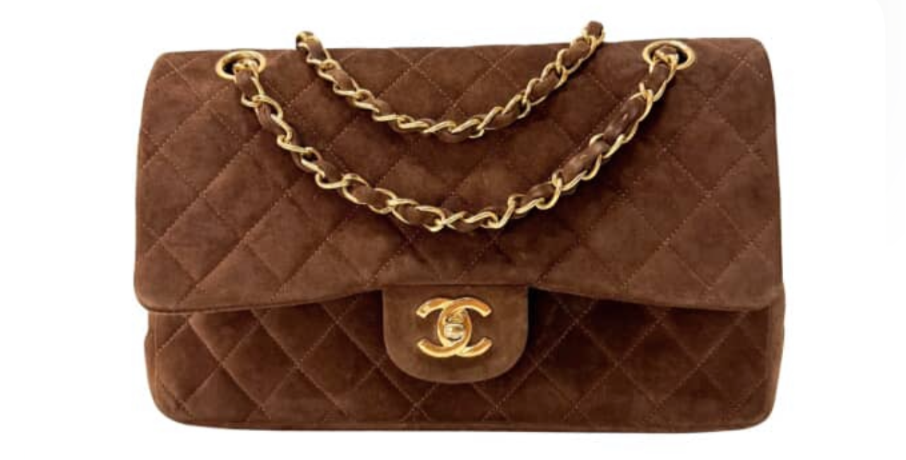 Chanel brown suede small flap