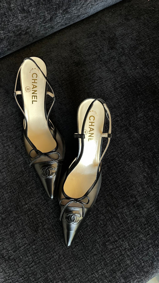 Chanel mesh slingback 39.5