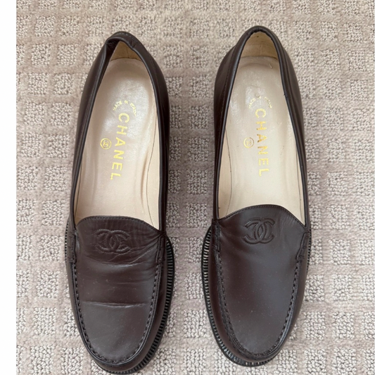 Chanel loafer brown 39