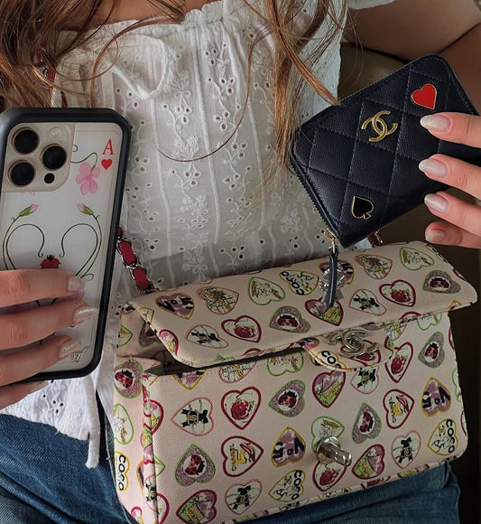 Chanel valentine canvas bag