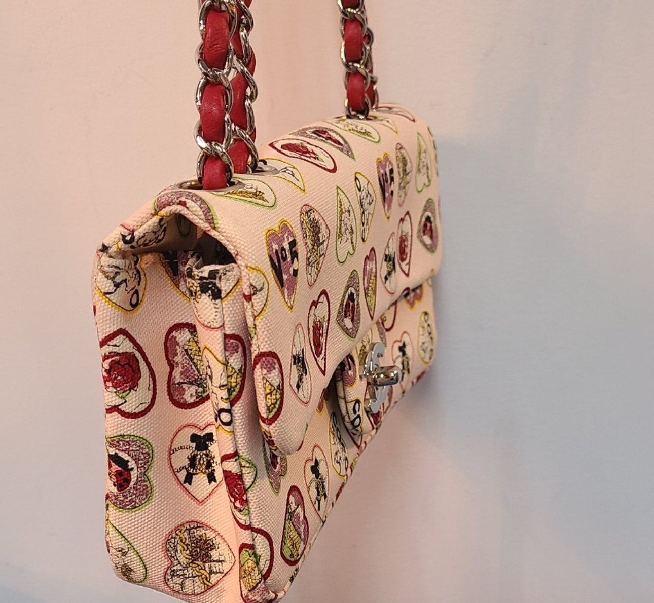 Chanel valentine canvas bag