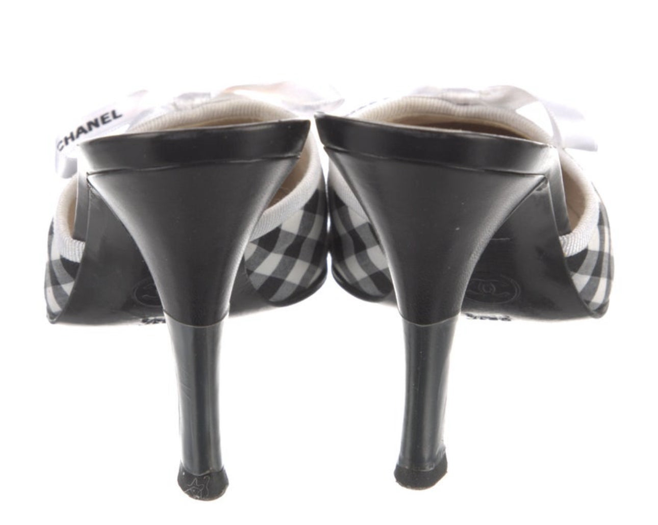 Chanel gingham 36.5 mule