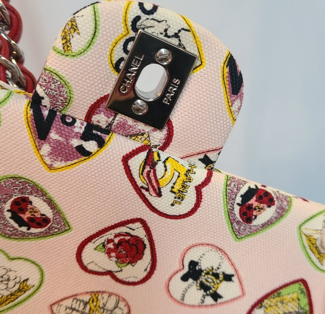 Chanel valentine canvas bag