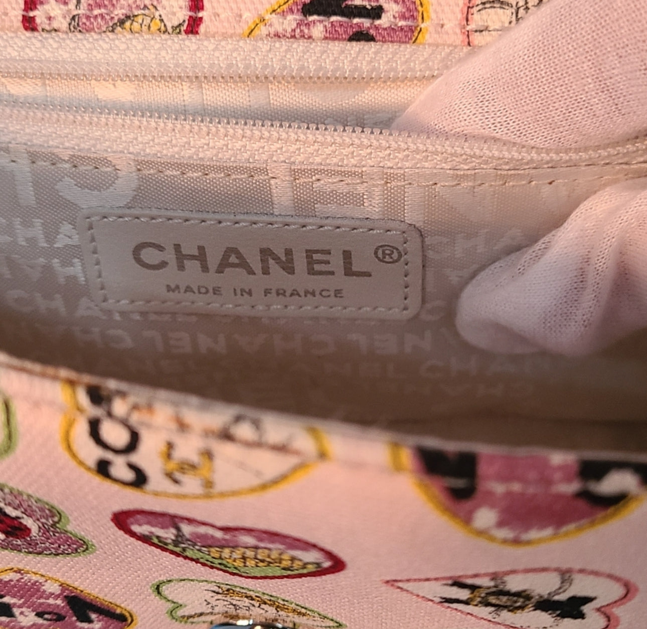 Chanel valentine canvas bag