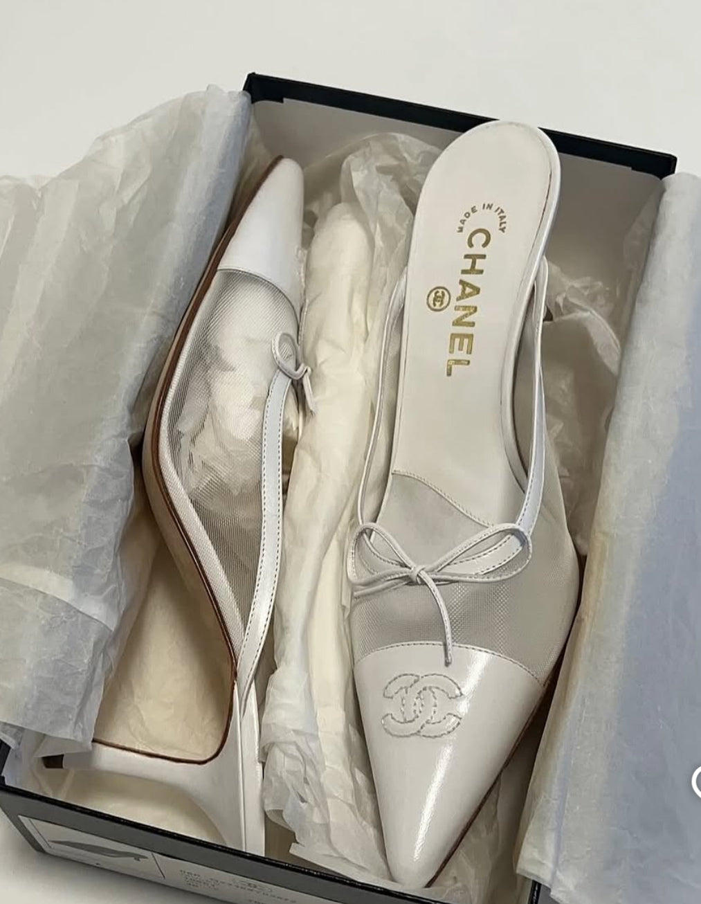 Chanel mesh slingback 38.5