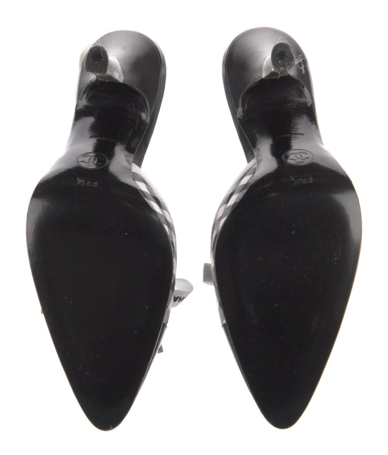 Chanel gingham 36.5 mule