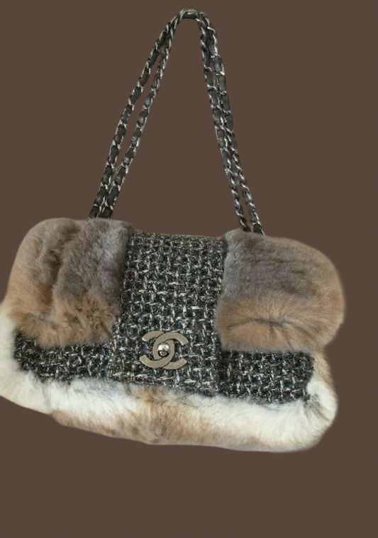 Chanel rabbit fur bag
