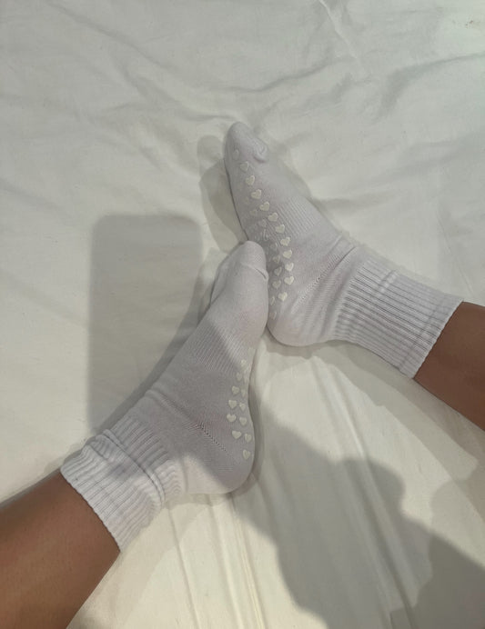 White on white grip socks